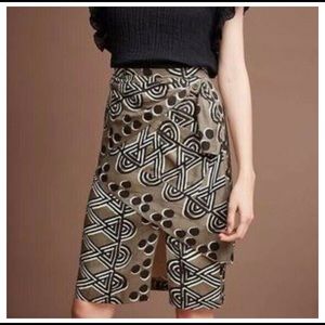 Anthropologie midi geometric pattern skirt medium